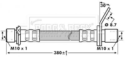 BBH7219 BORG & BECK Тормозной шланг