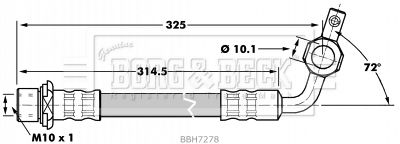 BBH7278 BORG & BECK Тормозной шланг