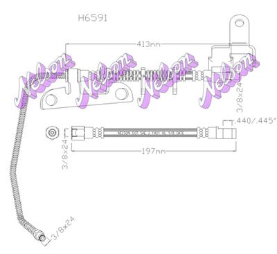 H6591 KAWE Тормозной шланг