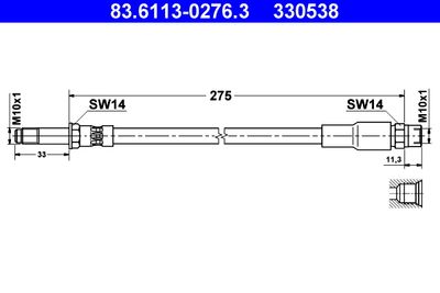 83611302763 ATE Тормозной шланг