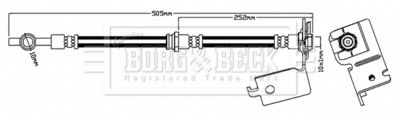 BBH7059 BORG & BECK Тормозной шланг