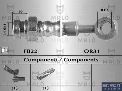 80479 AKRON-MALÒ Тормозной шланг