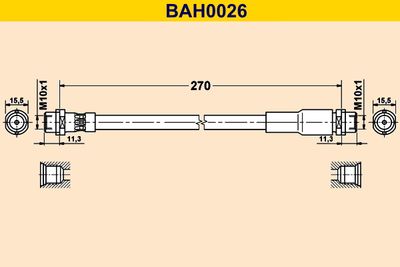 BAH0026 BARUM Тормозной шланг