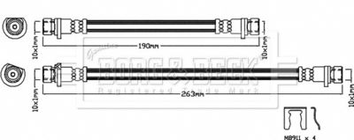 BBH8174 BORG & BECK Тормозной шланг