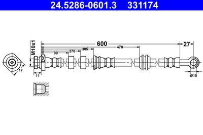 24528606013 ATE Тормозной шланг