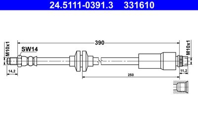 24511103913 ATE Тормозной шланг