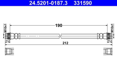 24520101873 ATE Тормозной шланг