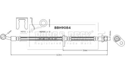 BBH9084 BORG & BECK Тормозной шланг