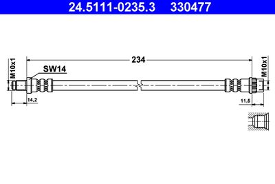 24511102353 ATE Тормозной шланг