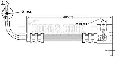 BBH6809 BORG & BECK Тормозной шланг