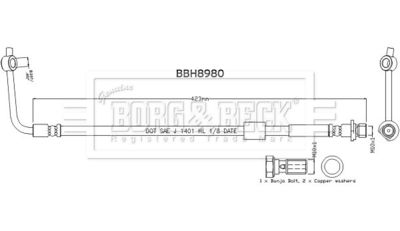 BBH8980 BORG & BECK Тормозной шланг