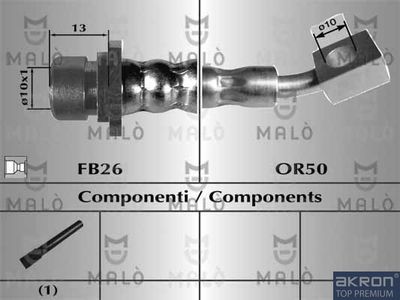 80992 AKRON-MALÒ Тормозной шланг