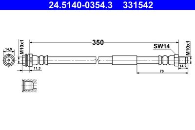 24514003543 ATE Тормозной шланг