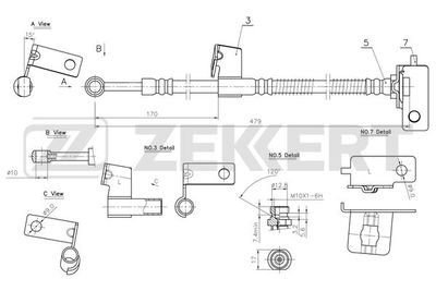 BS9077 ZEKKERT Тормозной шланг