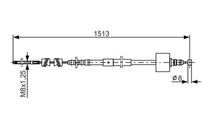 1987482161 BOSCH Тросик, cтояночный тормоз