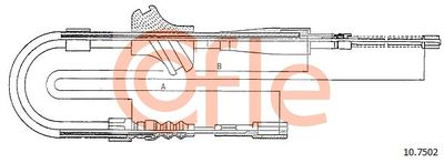 107502 COFLE Тросик, cтояночный тормоз