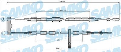 C0786B SAMKO Тросик, cтояночный тормоз