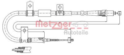 172551 METZGER Тросик, cтояночный тормоз