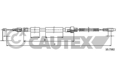 763022 CAUTEX Тросик, cтояночный тормоз