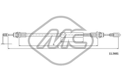 81856 Metalcaucho Тросик, cтояночный тормоз