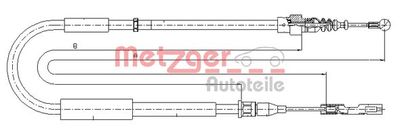 107514 METZGER Тросик, cтояночный тормоз
