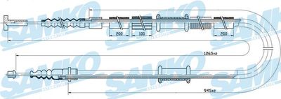 C0341B SAMKO Тросик, cтояночный тормоз
