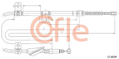 174039 COFLE Тросик, cтояночный тормоз