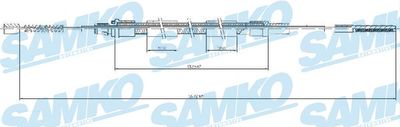 C0931B SAMKO Тросик, cтояночный тормоз