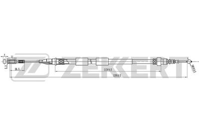BZ1327 ZEKKERT Тросик, cтояночный тормоз