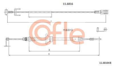 92116816KB COFLE Тросик, cтояночный тормоз