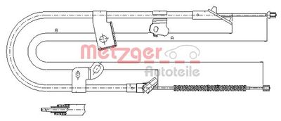 171079 METZGER Тросик, cтояночный тормоз