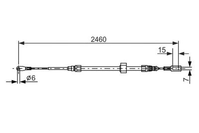 1987477855 BOSCH Тросик, cтояночный тормоз