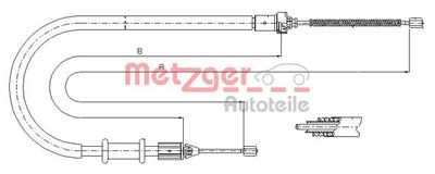 116676 METZGER Тросик, cтояночный тормоз