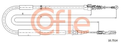 107514 COFLE Тросик, cтояночный тормоз