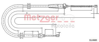 116683 METZGER Тросик, cтояночный тормоз