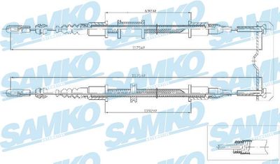 C0571B SAMKO Тросик, cтояночный тормоз