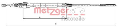 107492 METZGER Тросик, cтояночный тормоз