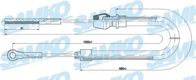 C1531B SAMKO Тросик, cтояночный тормоз