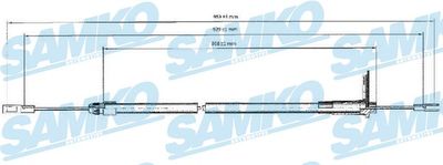 C0440B SAMKO Тросик, cтояночный тормоз