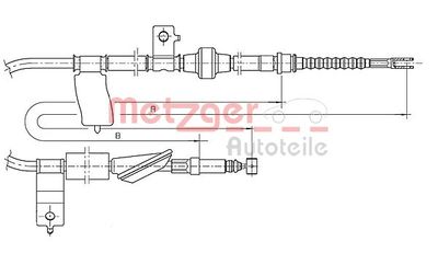 174017 METZGER Тросик, cтояночный тормоз