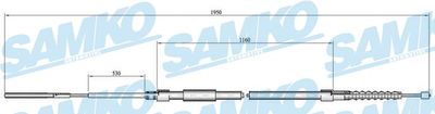 C0083B SAMKO Тросик, cтояночный тормоз