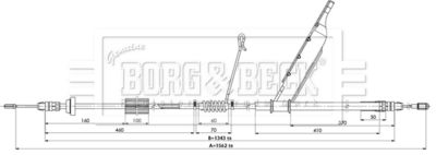 BKB3897 BORG & BECK Тросик, cтояночный тормоз