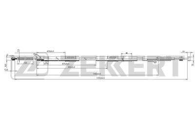 BZ1361 ZEKKERT Тросик, cтояночный тормоз