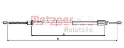 106542 METZGER Тросик, cтояночный тормоз