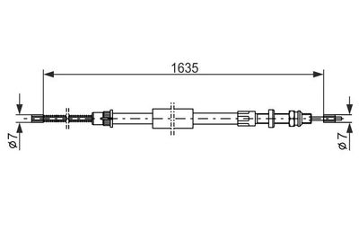 1987477455 BOSCH Тросик, cтояночный тормоз