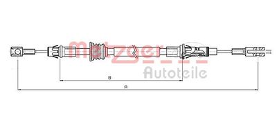 106852 METZGER Тросик, cтояночный тормоз