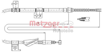 174035 METZGER Тросик, cтояночный тормоз