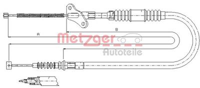 172721 METZGER Тросик, cтояночный тормоз