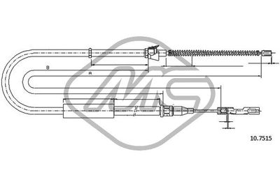 80583 Metalcaucho Тросик, cтояночный тормоз