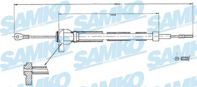 C0900B SAMKO Тросик, cтояночный тормоз